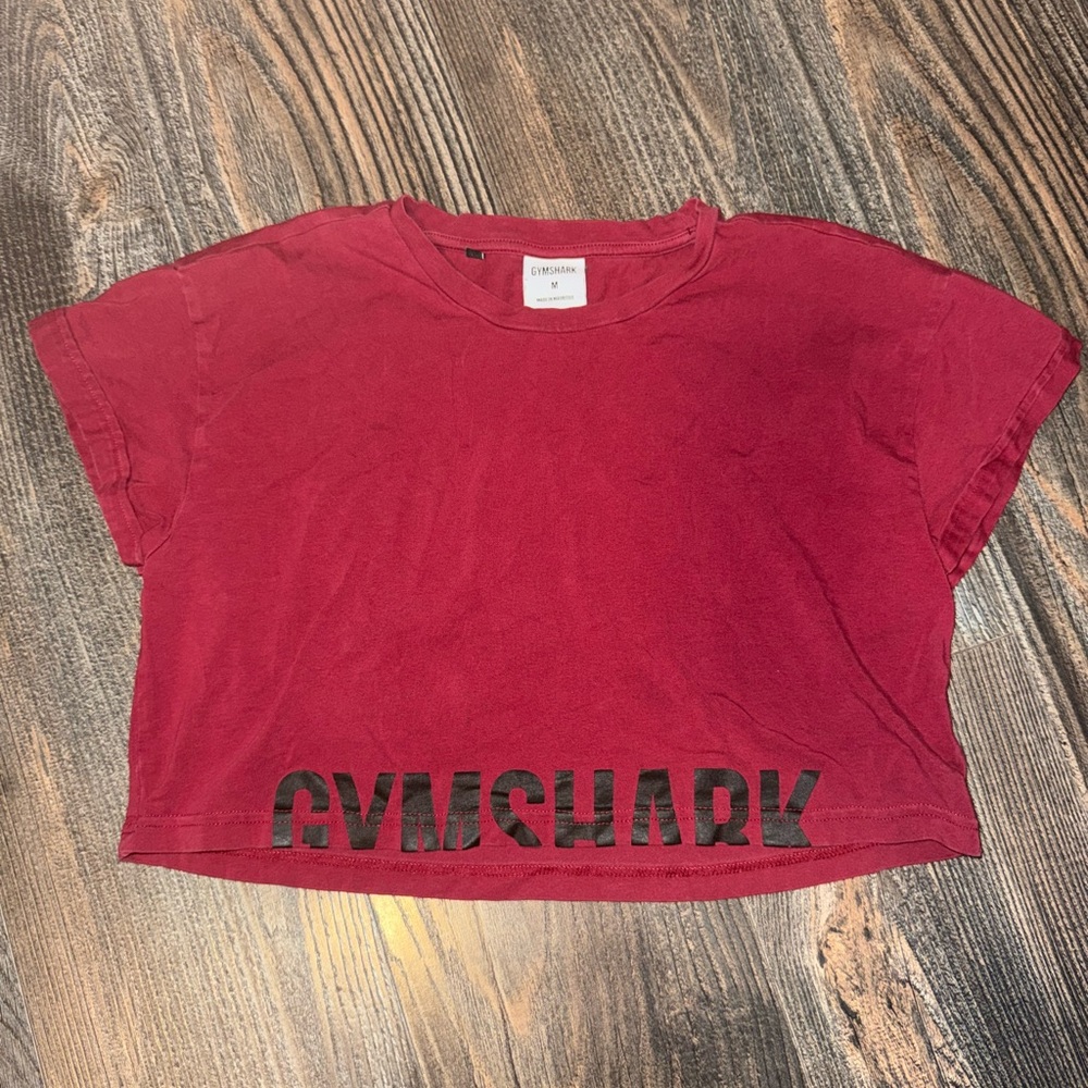 Gymshark Crimson Croptop with Black Logo